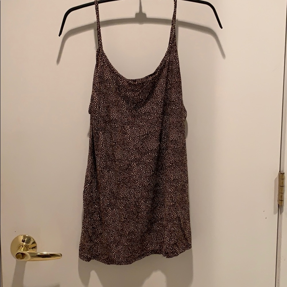 JKY tank, black,  town and tan. Thin straps.